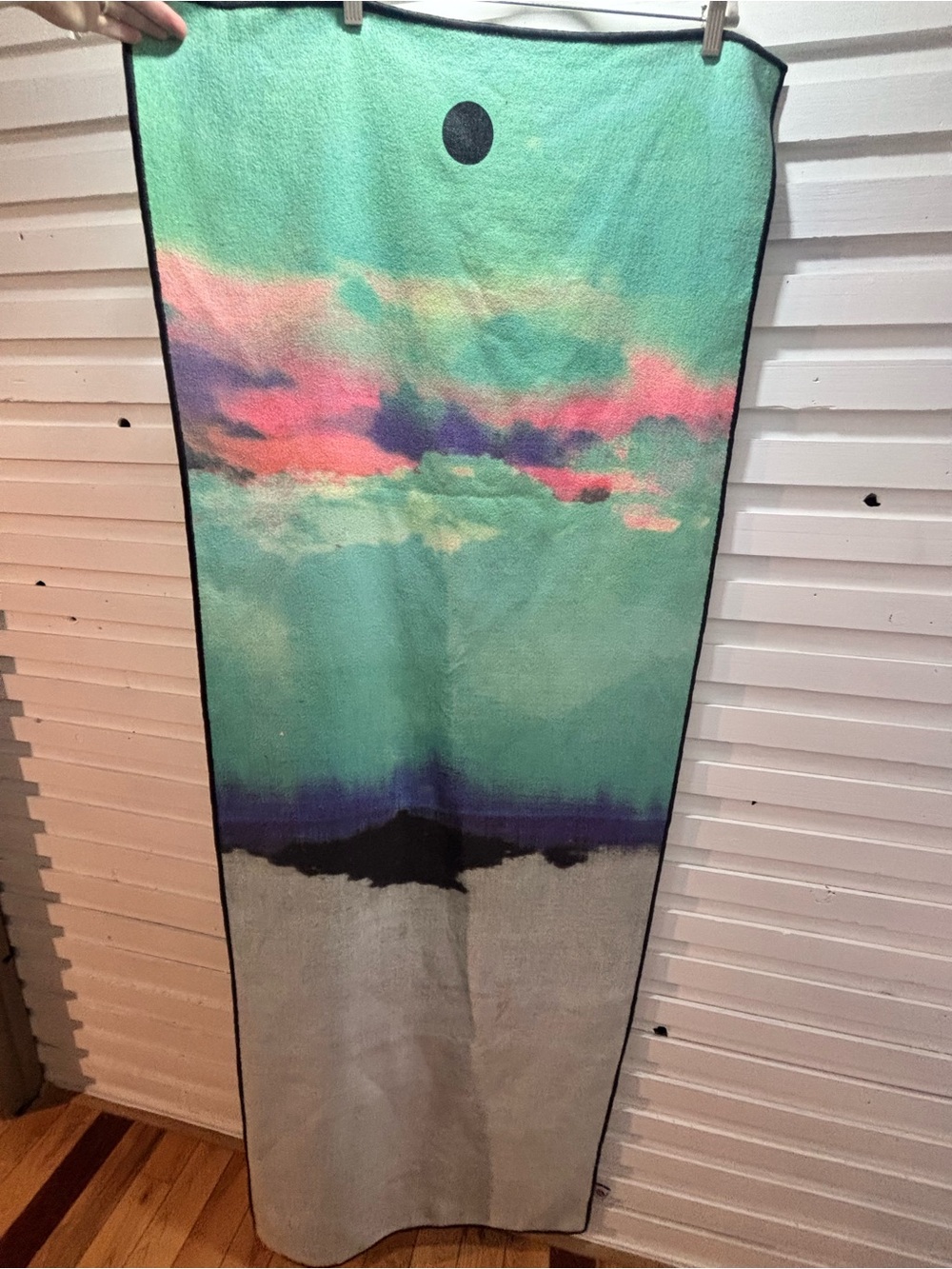 Manduka Yoga Towel - Scenic Gradient with Sunset Design - Mint, Pink, Purple